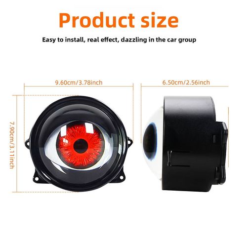 Dynamic Evil Eye LED Projector Lens With Remote Control, Universal Demon Eye LED Headlight for Cars & Boda Boda Motorcycle, Kenya Vehicle Modification Light