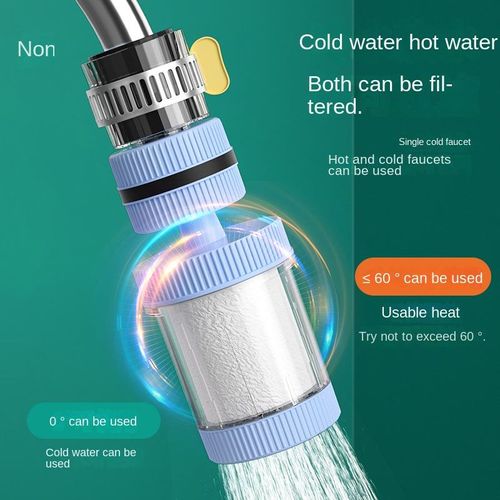 Universal Faucet Water Filter, Tap Water Purifier with Replaceable Filter Cartridge, Household Water Filtration System for Kitchen Sink,Pack of 2,Blue Upgraded Version