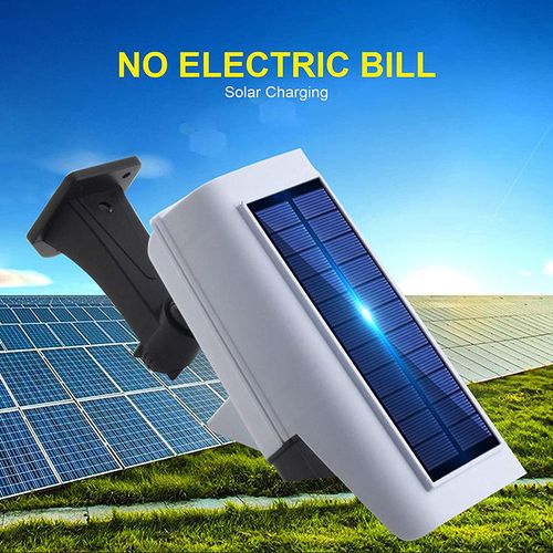 Solar Dummy CCTV Camera Light, 77LED Motion Sensor Solar Security Flood Light with Remote Control, Waterproof Outdoor Wall Lamp for Yard Garden Porch