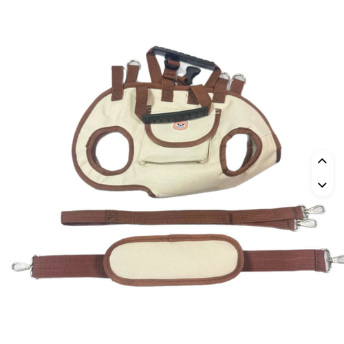 Cute Bear Pattern Dog Sling Carrier with Storage Pocket, Soft Cotton Breathable Puppy Travel Bag, Hands Free Pet Carrier for Outdoor Walking