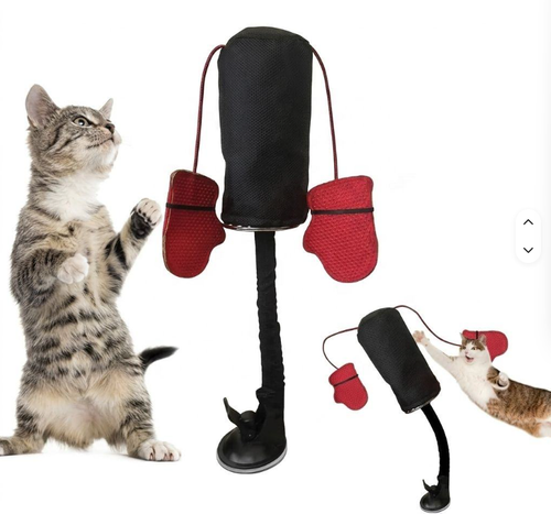 Cat Boxing Punching Bag Toy, Suction Cup Interactive Kitten Play Toy for Indoor Cats