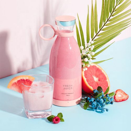 Fresh Juice Portable Blender Bottle 350ml, USB Rechargeable 4-Blade Personal Smoothie Maker, Cordless Mini Juicer for Home, Office, Gym & Travel Kenya