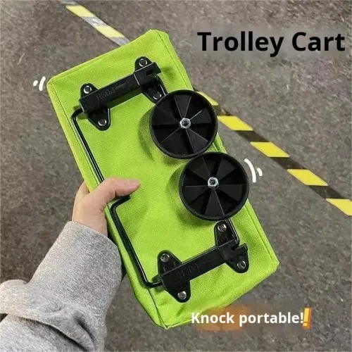 2‑in‑1 Foldable Wheeled Shopping Bag, Lightweight Reusable Grocery Tote Bag With Wheels, Portable Large‑Capacity Shopping Cart Bag For Market & Daily Shopping