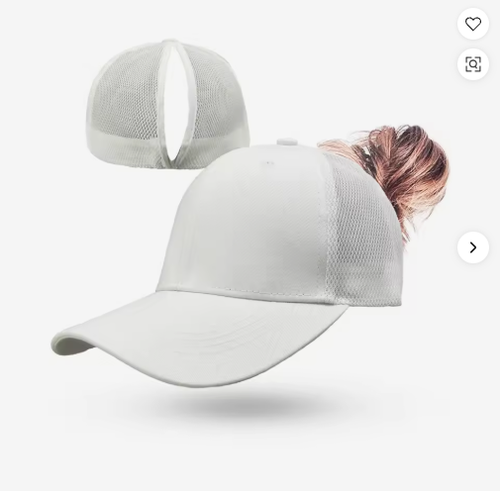Ponytail Baseball Cap for Women, Breathable Mesh Criss Cross Hole Hat for Outdoor Sports Running Gym