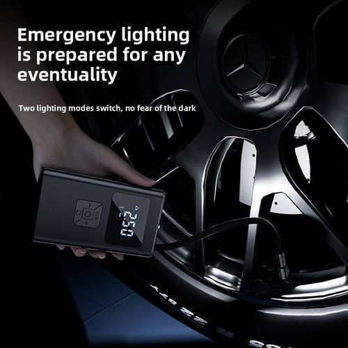Portable Cordless Tire Inflator, Rechargeable Digital Air Pump with LED Light for Car Motorcycle Bicycle Bal