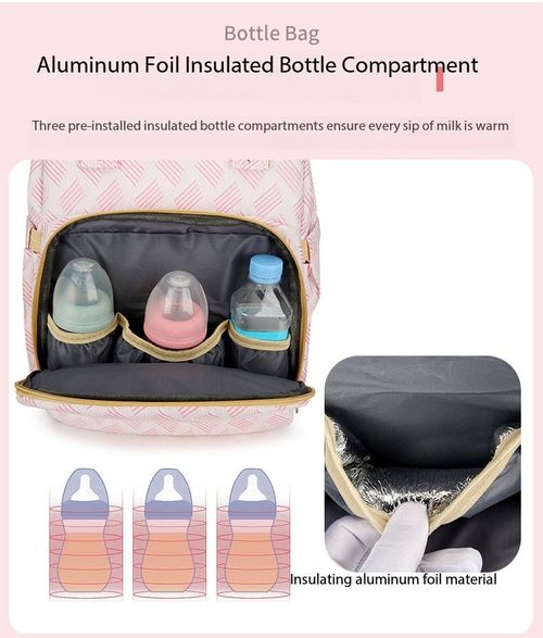 Large Capacity Diaper Bag Backpack For Mom, Aluminum Foil Insulated 3 Bottle Pockets, Multi Pockets Mommy Bag with USB Charging Port, Stylish Baby Nappy Bag for Travel & Outdoor Kenya