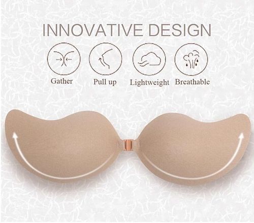Strapless Push Up Sticky Bra, No Strap Needed.Pack of 2