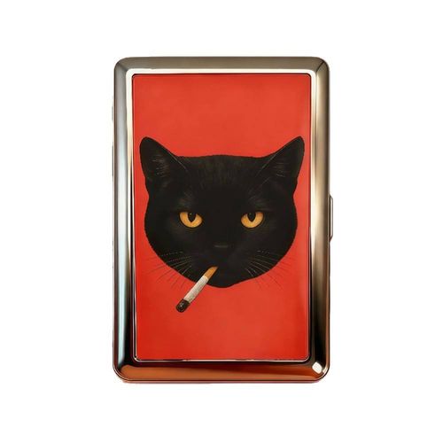 2 in 1 Metal Cigarette Case & Card Holder, Vintage Art Print Hard Metal Cigarette Box, Portable Credit Card Cash Storage Box, Anti-pressure Cigarette Holder for Men Women Kenya,Unboxing patterns (blind box style)