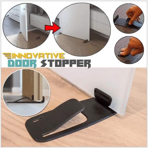 Punch Free Invisible Door Stopper, Heavy Duty Self Stick Door Holder, Foot Press Door Stop for Interior Doors.Pack of 2