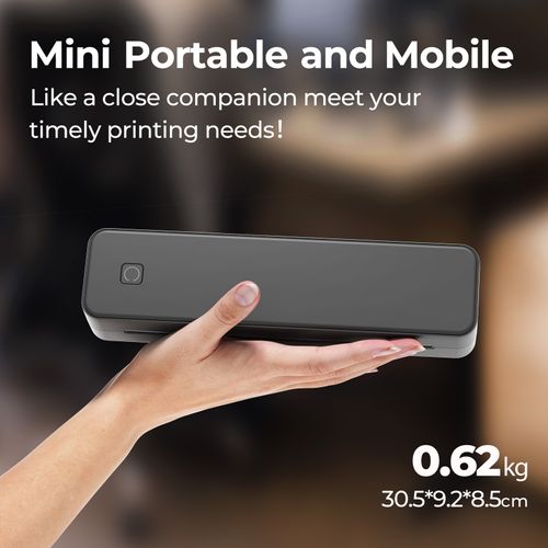 MT80 Portable A4 Thermal Printer, Wireless Bluetooth Inkless Printer for Mobile Phone, Support PDF Word Excel JPG, Rechargeable Document Printer for Students, Small Business & Travel