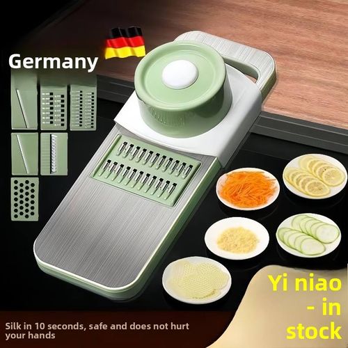Multi Purpose Vegetable Slicer with Hand Guard | Safe No Blade Contact Kitchen Cutter for Potato, Carrot & Cucumber