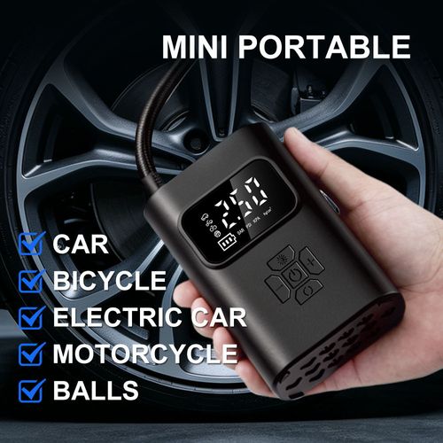 Portable Cordless Tire Inflator, Rechargeable Digital Air Pump with LED Light for Car Motorcycle Bicycle Bal