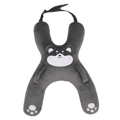 Cartoon H Shape Kids Car Travel Pillow, Soft Plush Child Body Support Cushion for Car Seat Long Trip Sleep
