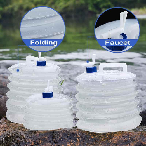 15L Collapsible Water Container with Tap, Portable Foldable Water Storage Jug for Camping, Outdoor & Emergency Water Supply