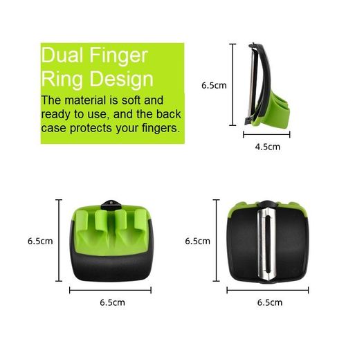 Finger Ring Vegetable Fruit Peeler, Safe Handheld Potato Peeler with Sharp Stainless Steel Blade, Non-Slip Finger Grip Kitchen Peeling Tool for Kenya Home Cooking,Pack of 2