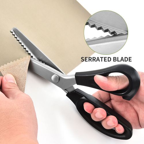 Professional Pinking Shears Serrated Scissors Sharp Stainless Steel For Fabric Leather Paper DIY Sewing Craft