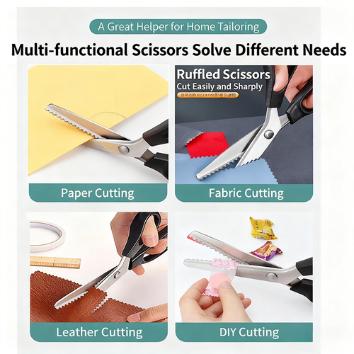 Professional Pinking Shears Serrated Scissors Sharp Stainless Steel For Fabric Leather Paper DIY Sewing Craft