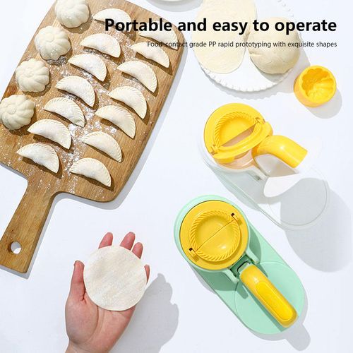 Manual Dumpling Press Mould 2 in1, Fast Dumpling Wrapper Cutter & Dumpling Maker, Food‑Grade PP Kitchen Gadget for Homemade Samosa & Dumplings