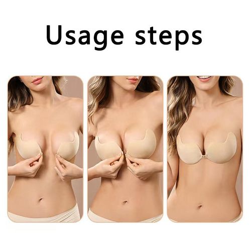 Strapless Push Up Sticky Bra, No Strap Needed.Pack of 2