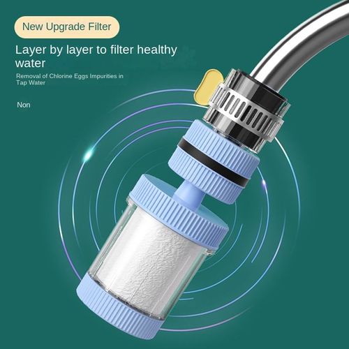 Universal Faucet Water Filter, Tap Water Purifier with Replaceable Filter Cartridge, Household Water Filtration System for Kitchen Sink,Pack of 2,Blue Upgraded Version