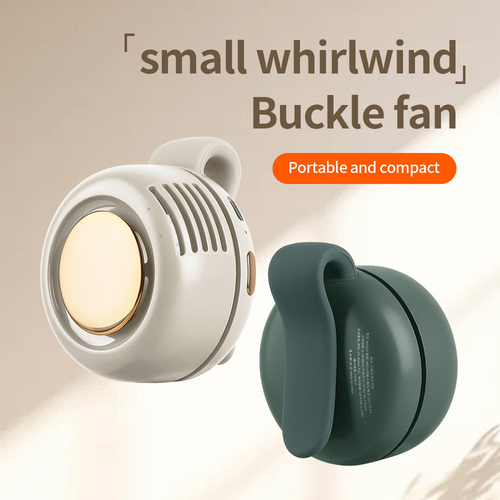 Portable Wearable Buckle Fan, USB Rechargeable Clip-on Waist Fan, Mini Hands-Free Personal Cooling Fan for Outdoor Sports Hiking Running