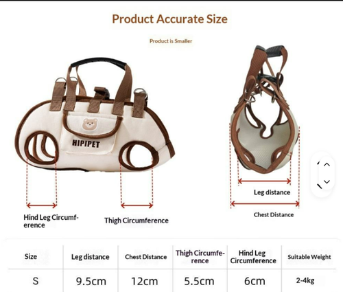 Cute Bear Pattern Dog Sling Carrier with Storage Pocket, Soft Cotton Breathable Puppy Travel Bag, Hands Free Pet Carrier for Outdoor Walking