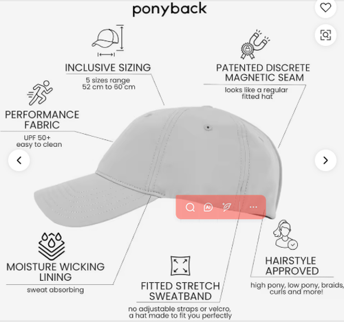 Ponytail Baseball Cap for Women, Breathable Mesh Criss Cross Hole Hat for Outdoor Sports Running Gym