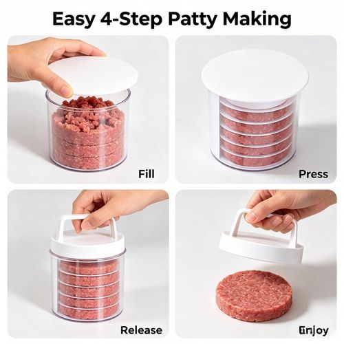 Tired of messy burger patty prep? One tool press and store meat patties