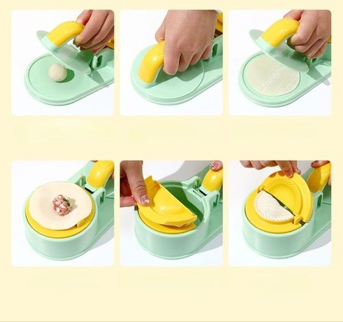 Manual Dumpling Press Mould 2 in1, Fast Dumpling Wrapper Cutter & Dumpling Maker, Food‑Grade PP Kitchen Gadget for Homemade Samosa & Dumplings