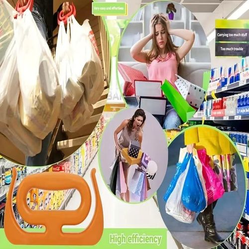 Ergonomic Shopping Bag Carrier Handle Labor‑Saving Plastic Hand Grip For Grocery Bags Paint Buckets Water Jugs.Pack of 2