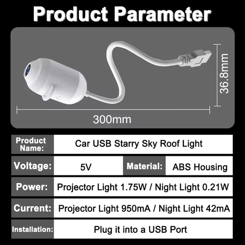 Mini USB Galaxy Star Projector Night Light, Multiple Space Patterns, Romantic Room Decor for Kids & Adults