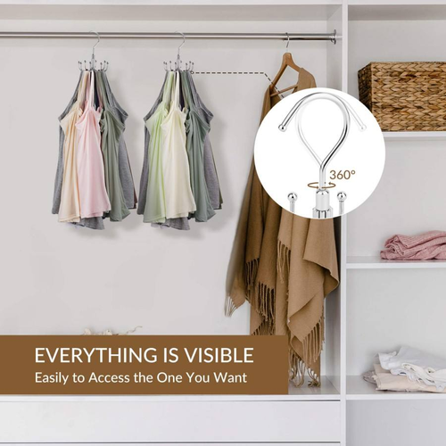 360 Degree Rotating Multi Hook Hanger, Space Saver Closet Organizer for Bra, Camisole, Tank Top & Underwear