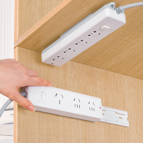 Self-Adhesive Power Strip Holder, No Drill Wall Mount Socket Fixer, Removable Punch-Free Plug Extension Bracket.Pack of 4