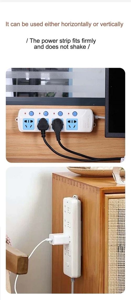 Self-Adhesive Power Strip Holder, No Drill Wall Mount Socket Fixer, Removable Punch-Free Plug Extension Bracket.Pack of 4