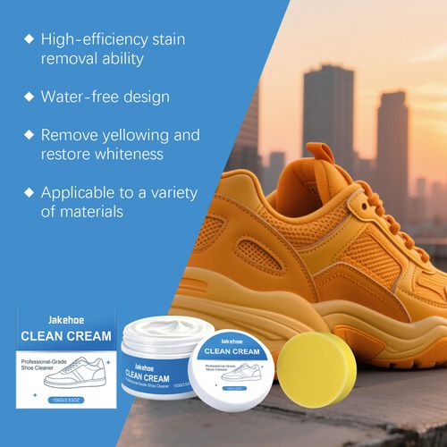 White Shoe Cleaning Cream with Sponge, Efficient Stain & Yellow Remover for Sneakers, No Water Wash Shoe Cleaner