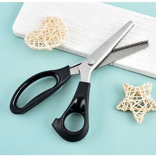 Professional Pinking Shears Serrated Scissors Sharp Stainless Steel For Fabric Leather Paper DIY Sewing Craft