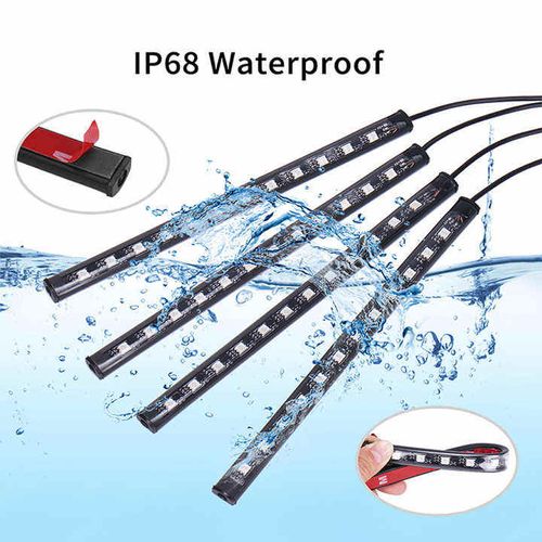 RGB Car Interior Footwell LED Lights, USB Powered Under Dash Lighting Kit with Remote & Music Mode, IP68 Waterproof, Multi Color Atmosphere Light For Cars & Boda Boda Kenya