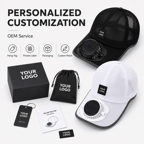 Solar Powered Fan Hat, Black & Multi-color Breathable Mesh Cooling Baseball Cap with Detachable Fan for Outdoor Work, Fishing & Farming