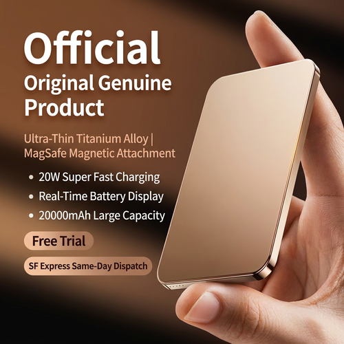 Magnetic Wireless Power Bank 10000mAh, 20W Fast Charging Portable Magnetic Charger for iPhone, Slim Metal Magnetic Powerbank
