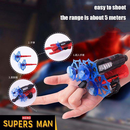 Spider Web Launcher Toy Glove, Hero Wrist Shooter for Kids, Suction Darts Gift