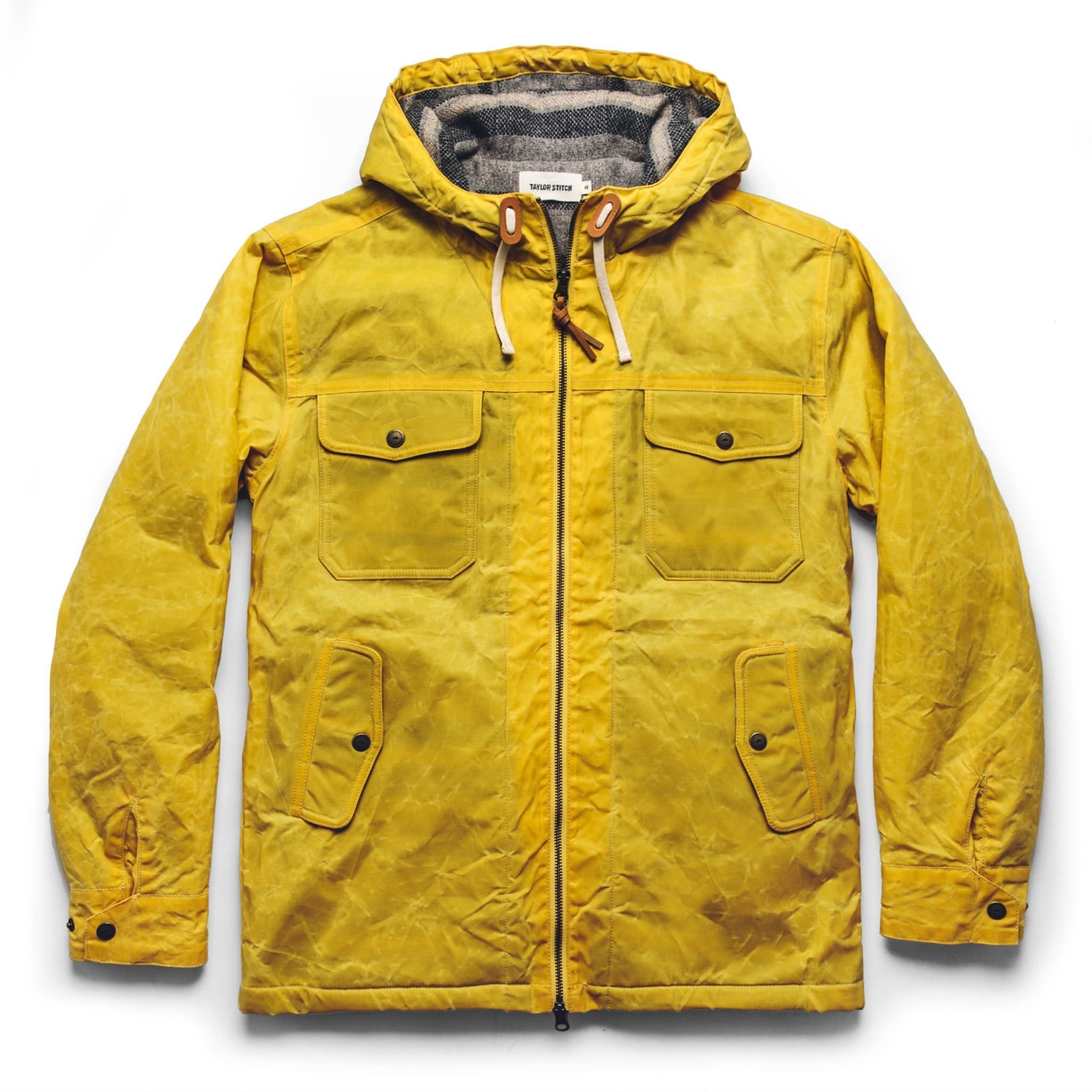 Acwne Winslow Parka in Mustard Waxed Canvas