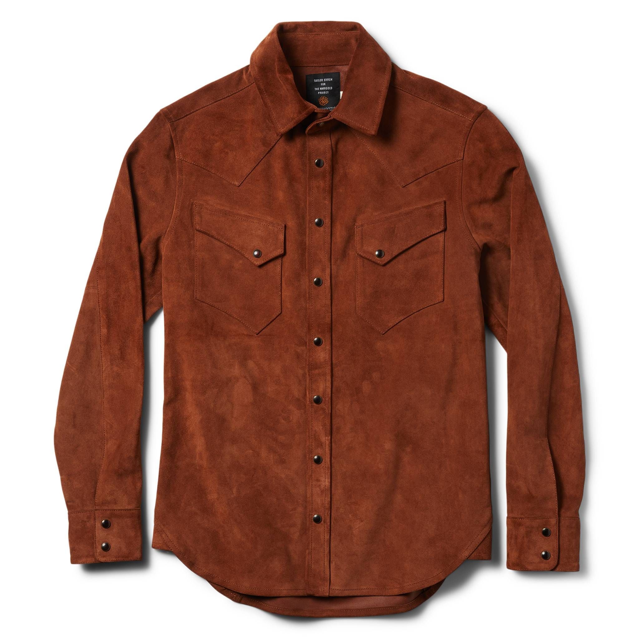 Acwne Western Shirt in Espresso Suede