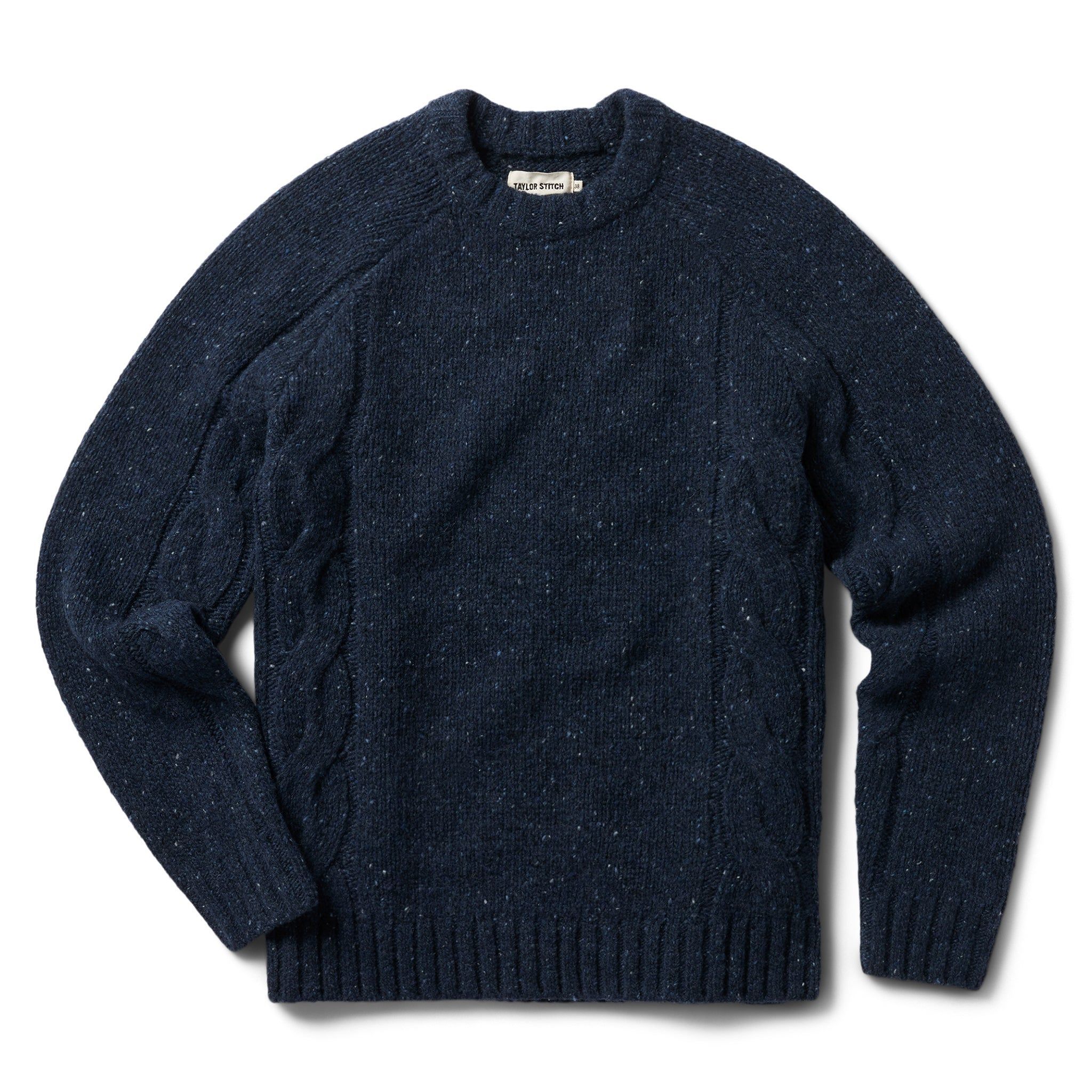 Acwne Topside Sweater in Navy Donegal