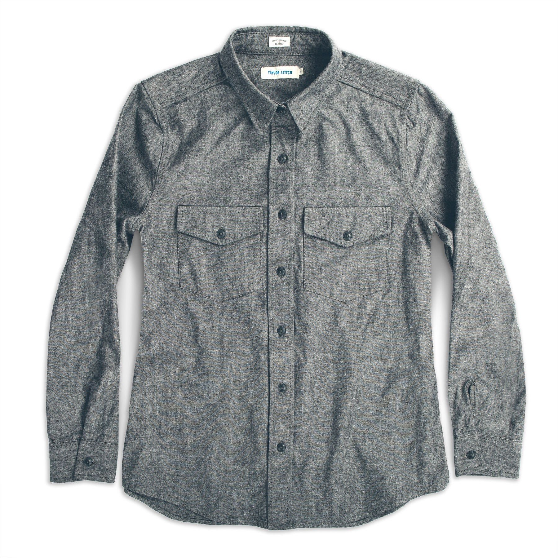 Acwne Studio Shirt in Charcoal Everyday Chambray