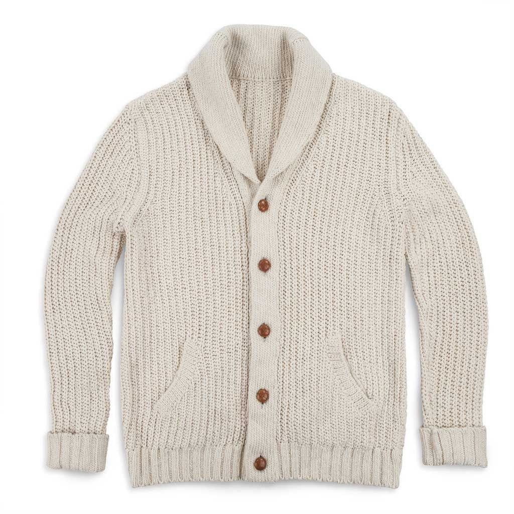 Acwne Shawl Cardigan in Natural Cotton