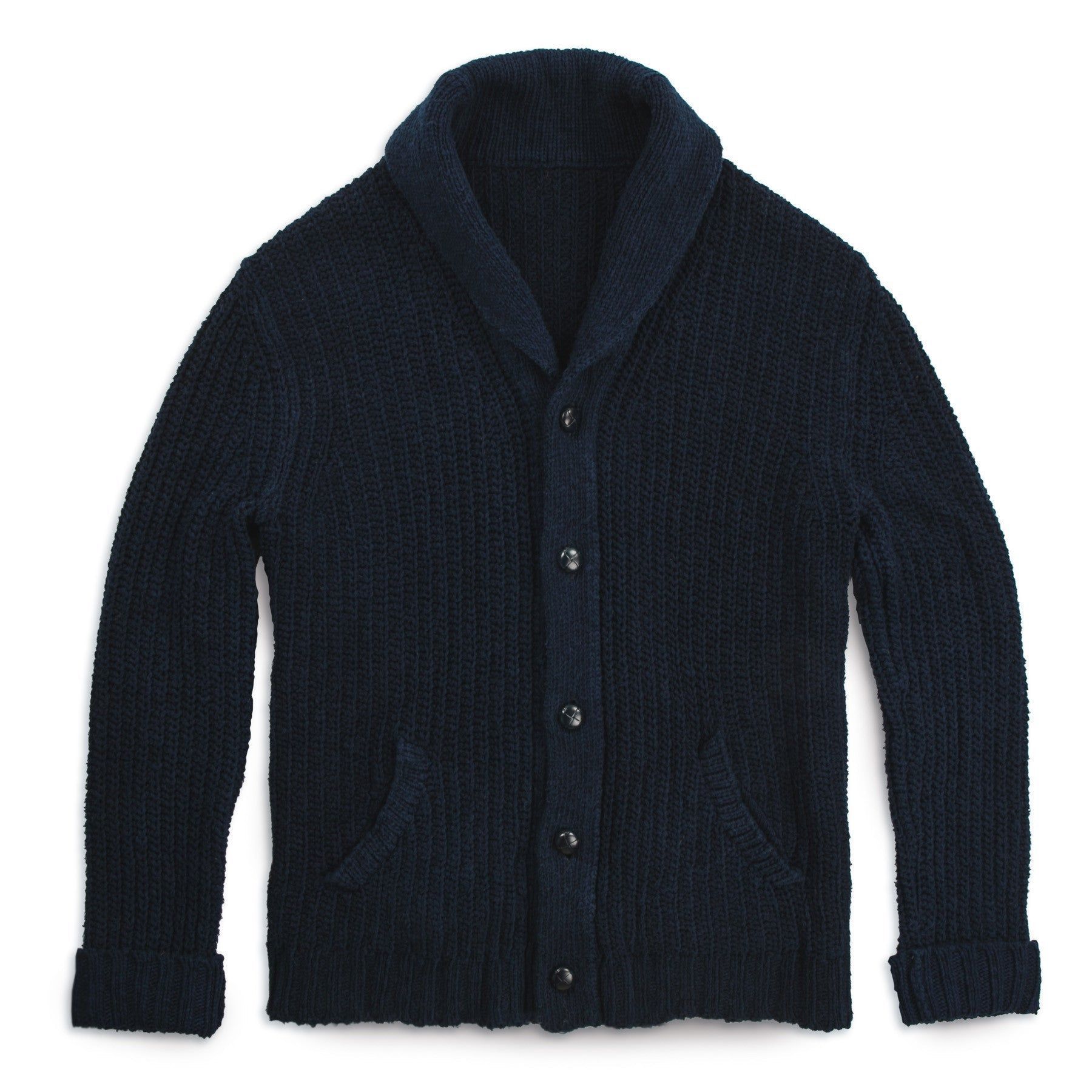 Acwne Shawl Cardigan in Indigo Dipped Cotton