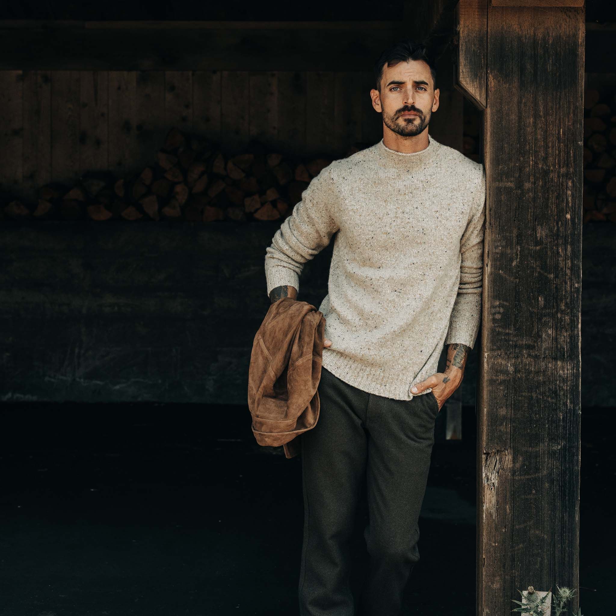 Acwne Seafarer Sweater in Natural Donegal