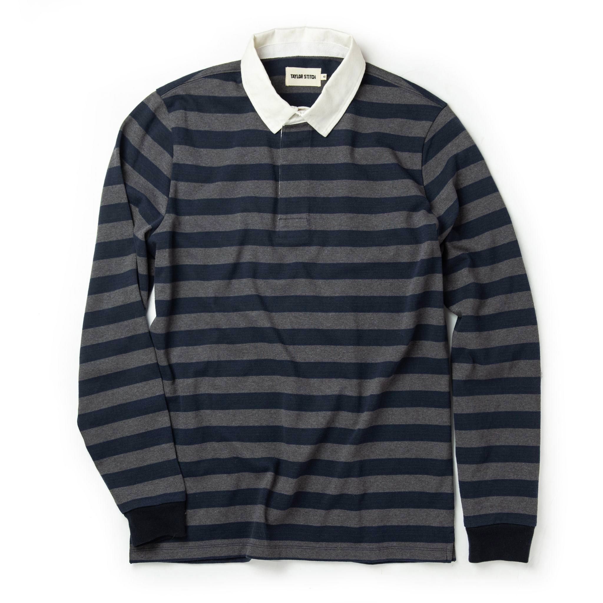 Acwne Rugby Shirt in Navy Stripe