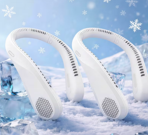 🧊super cool：Bladeless Portable Neck Fan |360° Airflow, 3 Speeds, Hands-Free Wearable Cooler