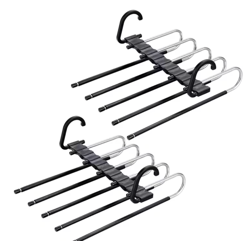 🔥Storage Wonder：Retractable Stainless Steel Pants Hanger, Space-Saving Organizer